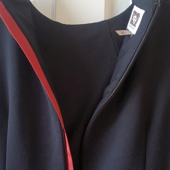 ANNE KLEIN BLACK KNIT SLEEVELESS SHEATH DRESS SIZE 6 MINIMALIST CONTEMPORARY - Picture 5 of 7